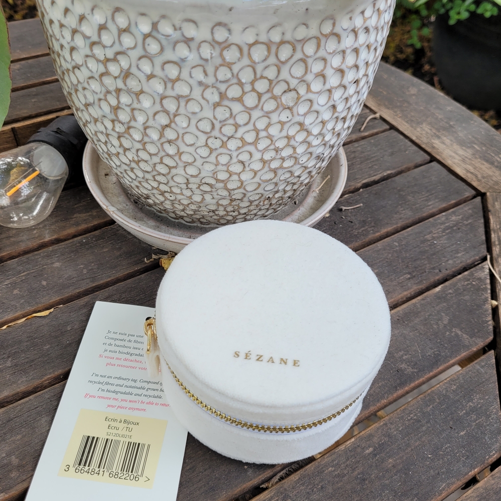 Sezane White Travel Jewellery Case